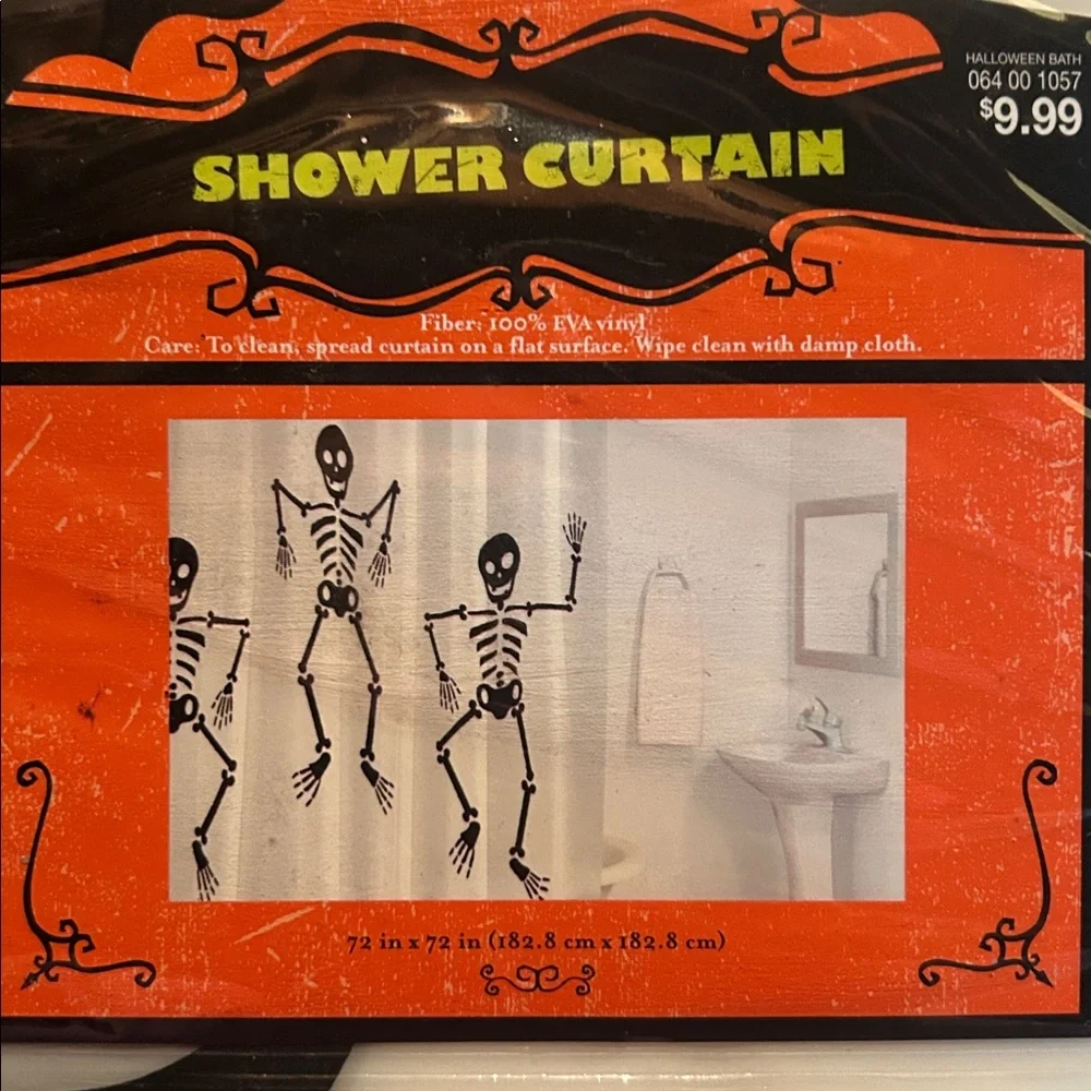 Target Skeleton Shower Curtain - Black and White